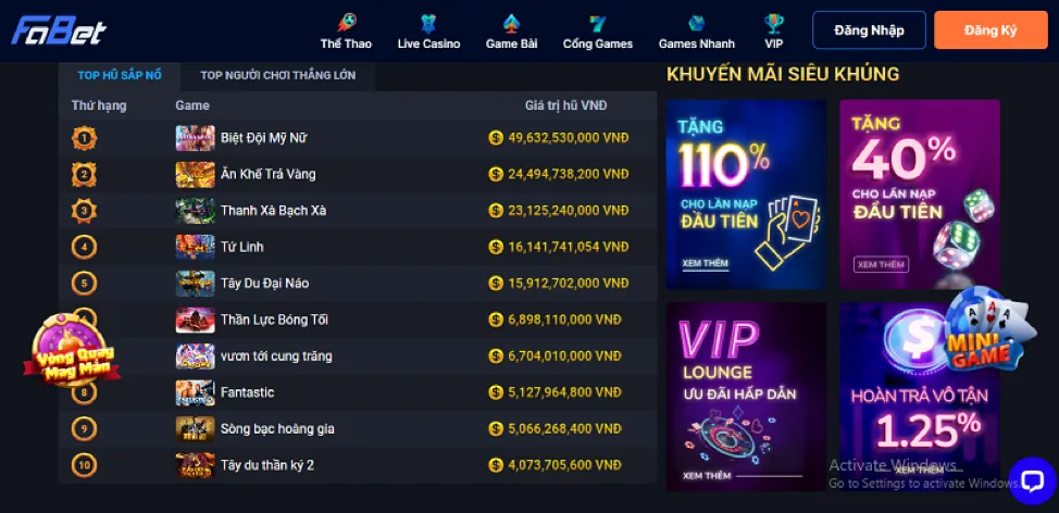 Hoàn trả hàng ngày 58 win